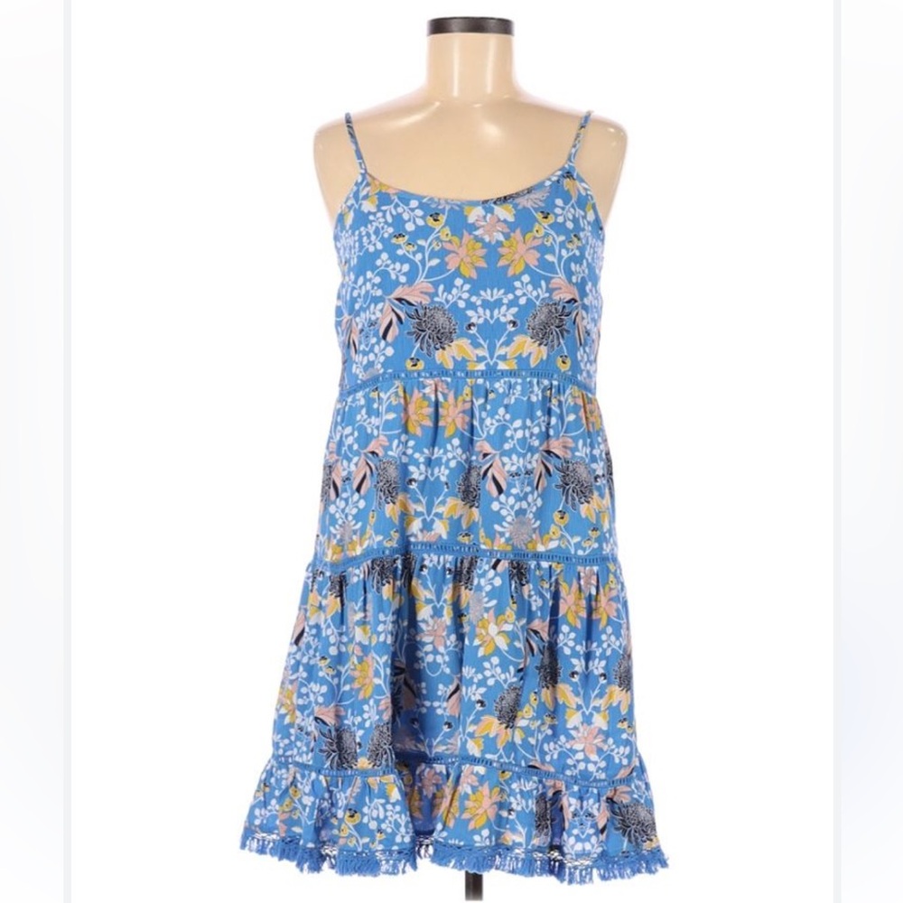 Finn and Grace Blue and Yellow Tiered Ruffled Sundress